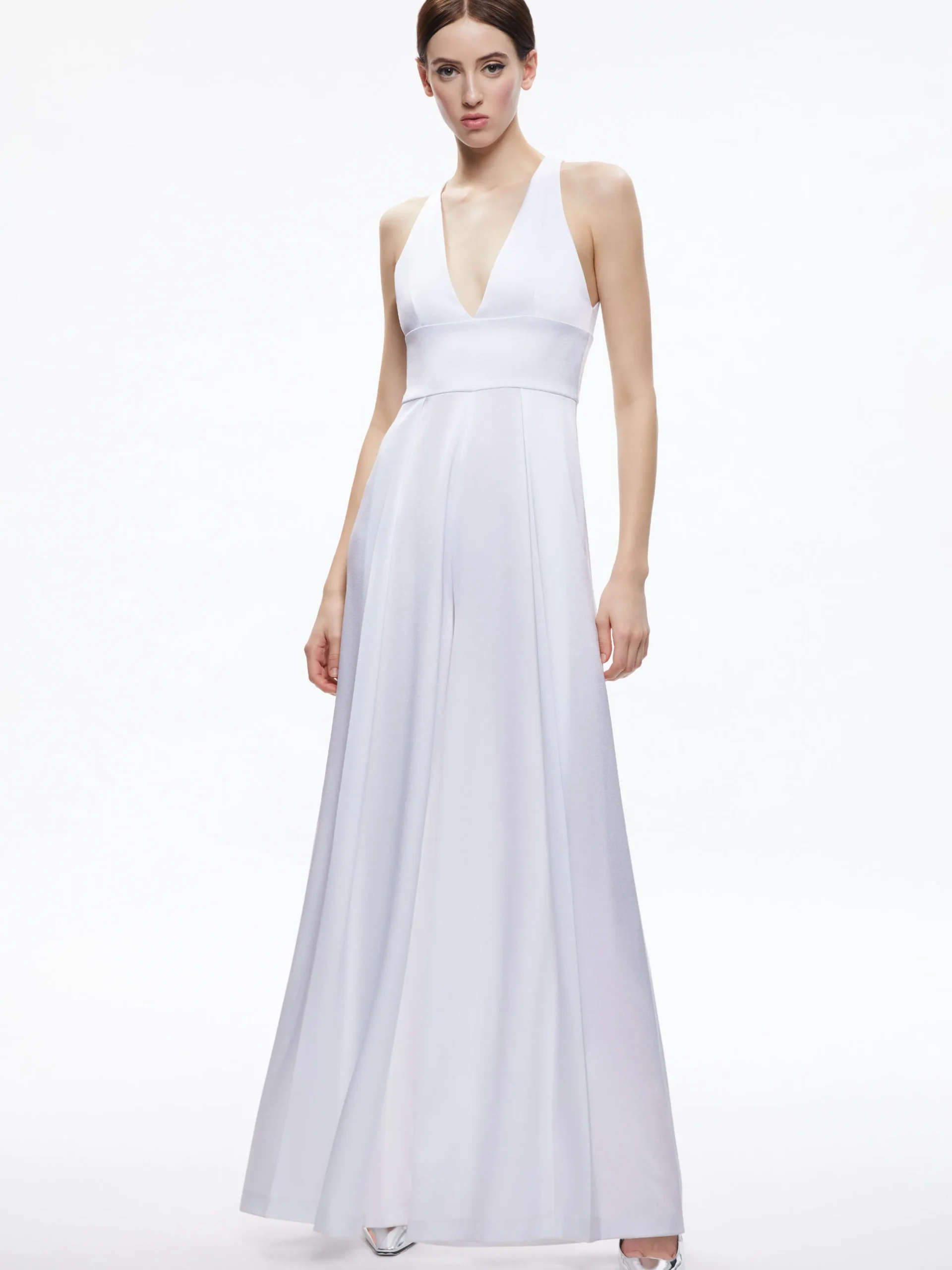 Alice and Olivia MYRTLE DEEP V-NECK WIDE LEG JUMPSUIT *CLOTHING