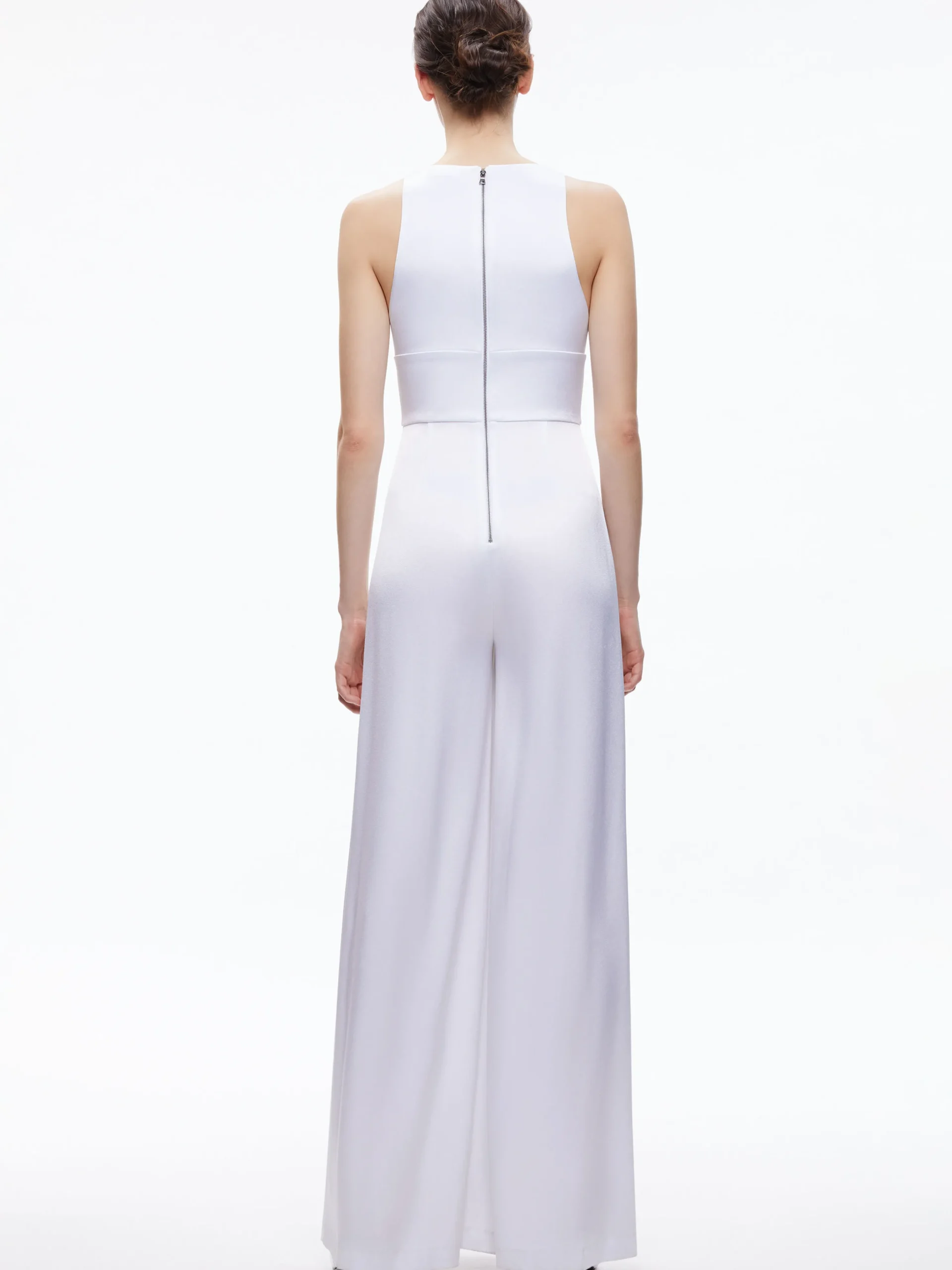 Alice and Olivia MYRTLE DEEP V-NECK WIDE LEG JUMPSUIT *CLOTHING