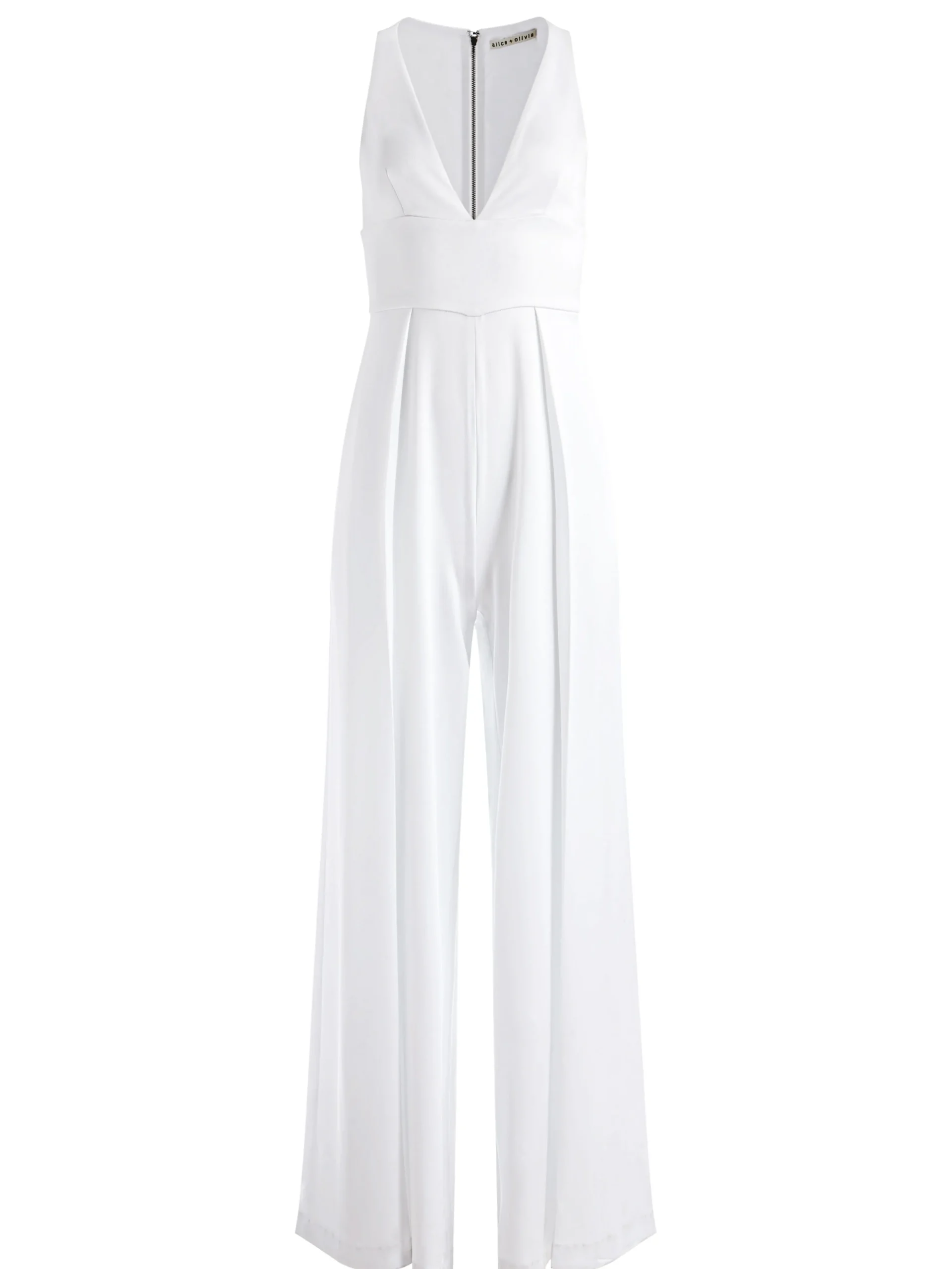 Alice and Olivia MYRTLE DEEP V-NECK WIDE LEG JUMPSUIT *CLOTHING