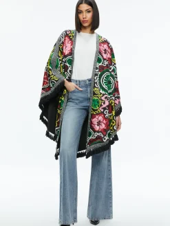 Alice and Olivia NADINE EMBELLISHED SHAWL MONARCH BLACK LARGE*CLOTHING