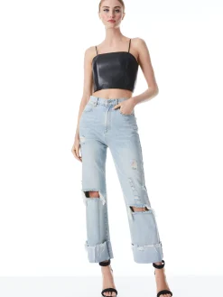 Alice and Olivia PEARLE VEGAN LEATHER SPAGHETTI STRAP BUSTIER *FEATURED SHOPS | FEATURED SHOPS | CLOTHING