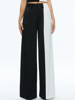 Alice and Olivia POMPEY COLOR BLOCK PANT BLACK/OFF WHITE*FEATURED SHOPS | FEATURED SHOPS | CLOTHING