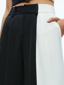 Alice and Olivia POMPEY COLOR BLOCK PANT BLACK/OFF WHITE*FEATURED SHOPS | FEATURED SHOPS | CLOTHING