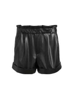 Alice and Olivia REAGAN VEGAN LEATHER PAPERBAG SHORT BLACK*FEATURED SHOPS | FEATURED SHOPS | CLOTHING