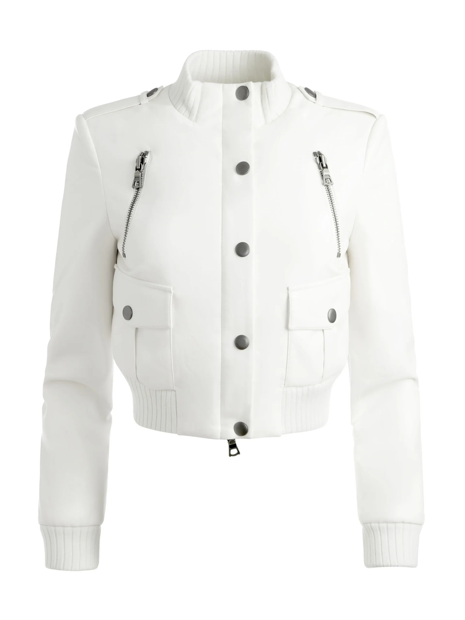 Alice and Olivia RIA VEGAN LEATHER MOTO JACKET OFF WHITE*FEATURED SHOPS | FEATURED SHOPS | CLOTHING