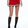 Alice and Olivia RUBI TWEED MINI SKIRT PERFECT RUBY/BLACK/WHITE*CLOTHING
