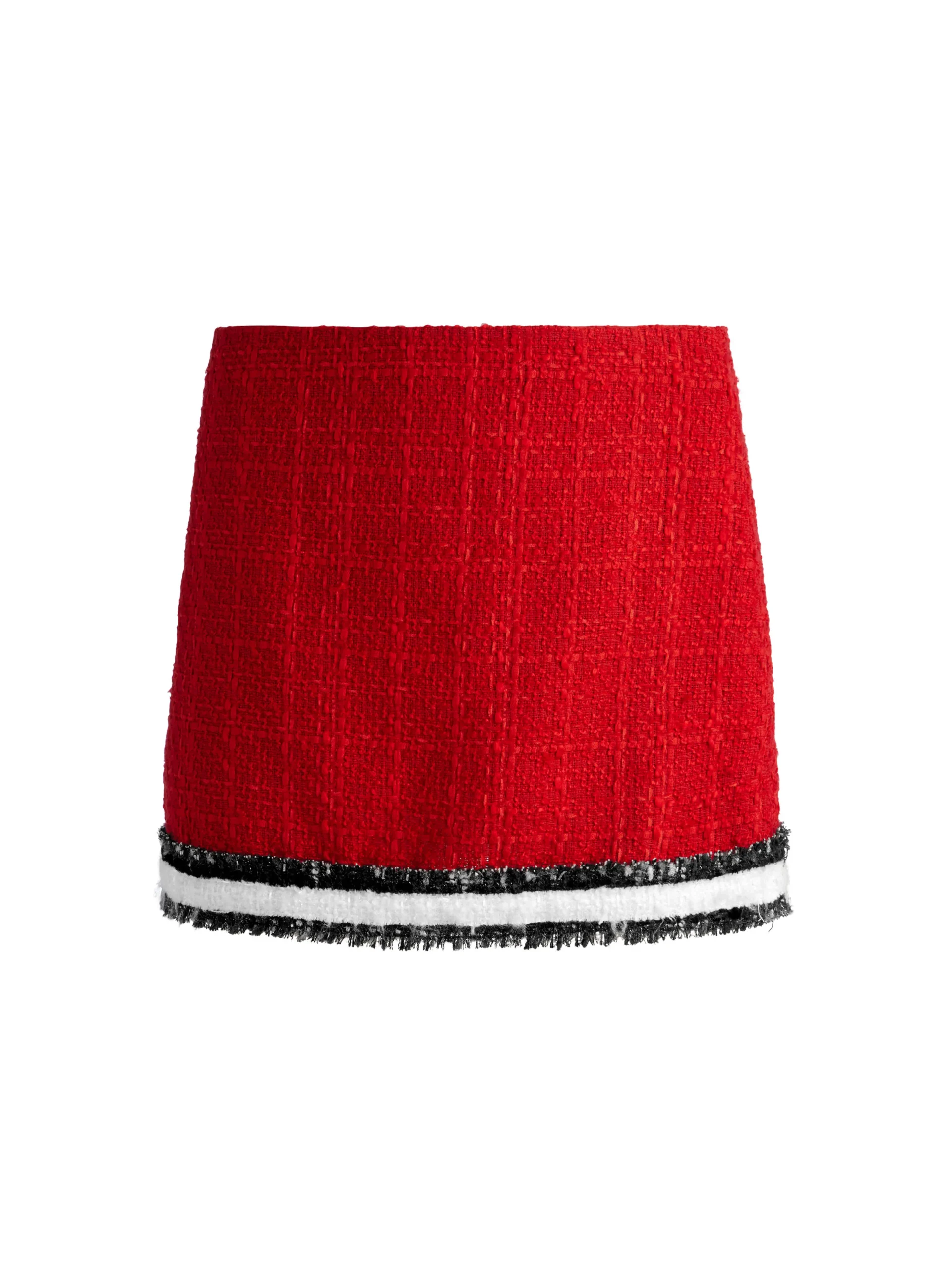 Alice and Olivia RUBI TWEED MINI SKIRT PERFECT RUBY/BLACK/WHITE*CLOTHING