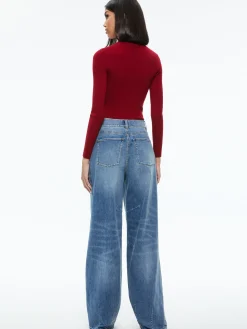 Alice and Olivia SENAIDA CROPPED MOCK NECK PULLOVER *CLOTHING