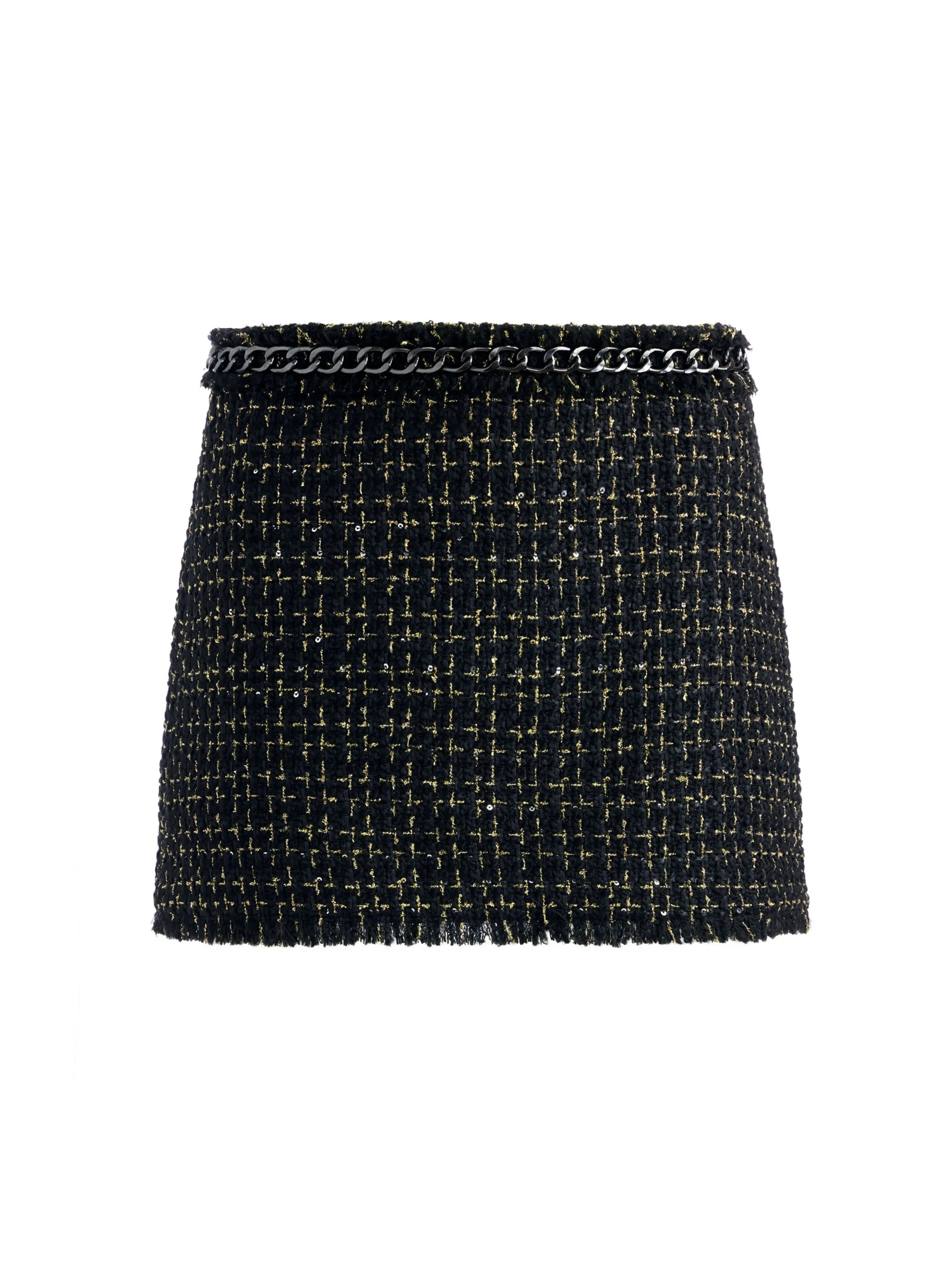 Alice and Olivia SHAN TWEED CHAIN TRIM BLAZER + JALEN CHAIN MINI SKIRT *CLOTHING