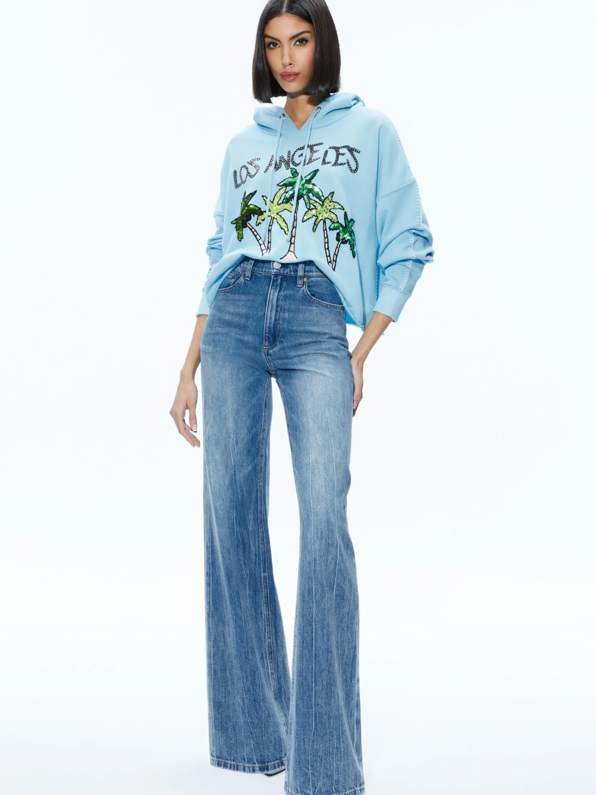 Alice and Olivia SUNNY BOXY CROPPED HOODIE ICE*CLOTHING | CLOTHING
