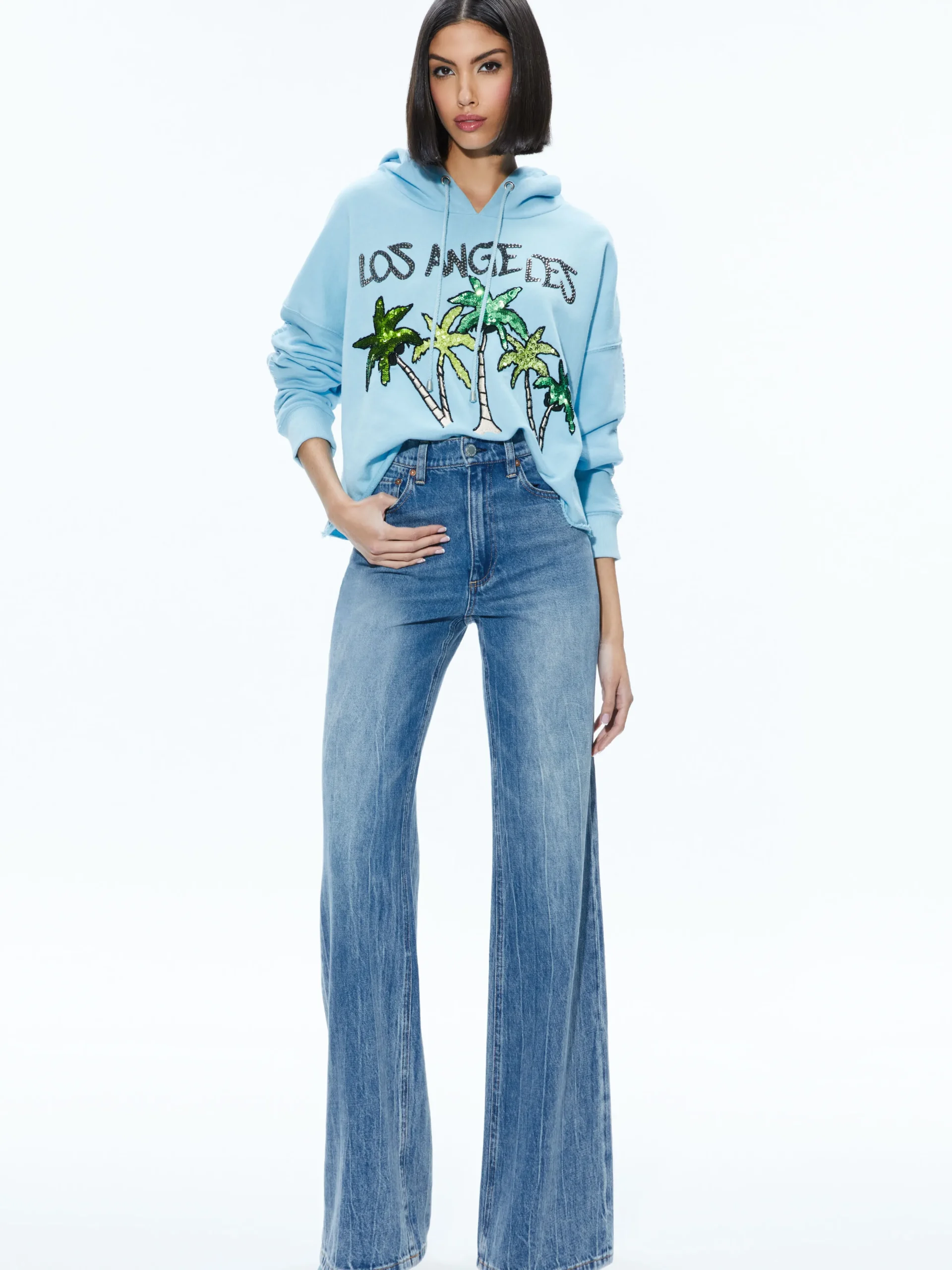 Alice and Olivia SUNNY BOXY CROPPED HOODIE ICE*CLOTHING | CLOTHING