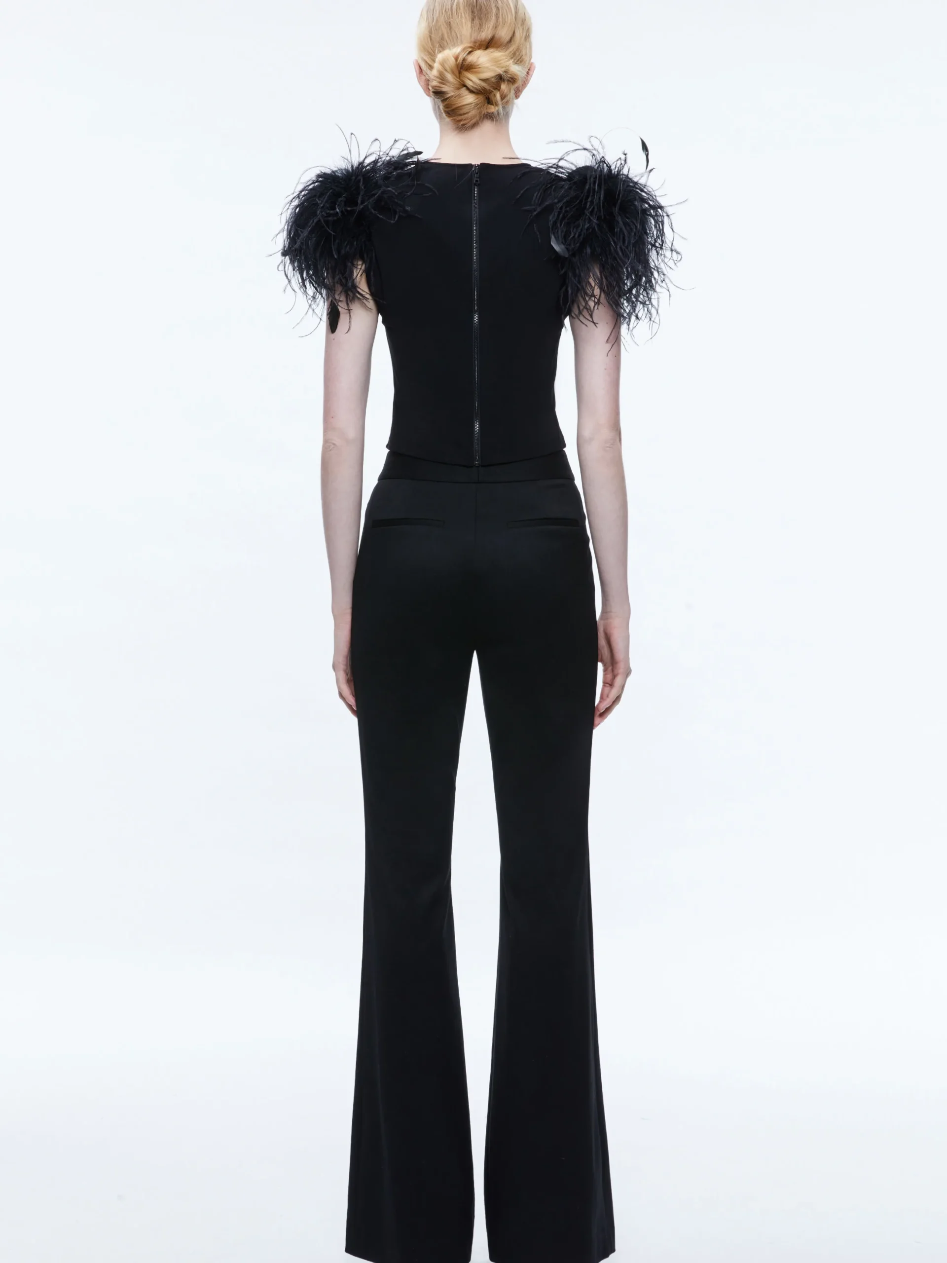 Alice and Olivia TAMICA FEATHER DETAIL TOP *CLOTHING