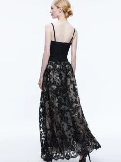 Alice and Olivia TINA EMBELLISHED GOWN SKIRT BLACK*CLOTHING