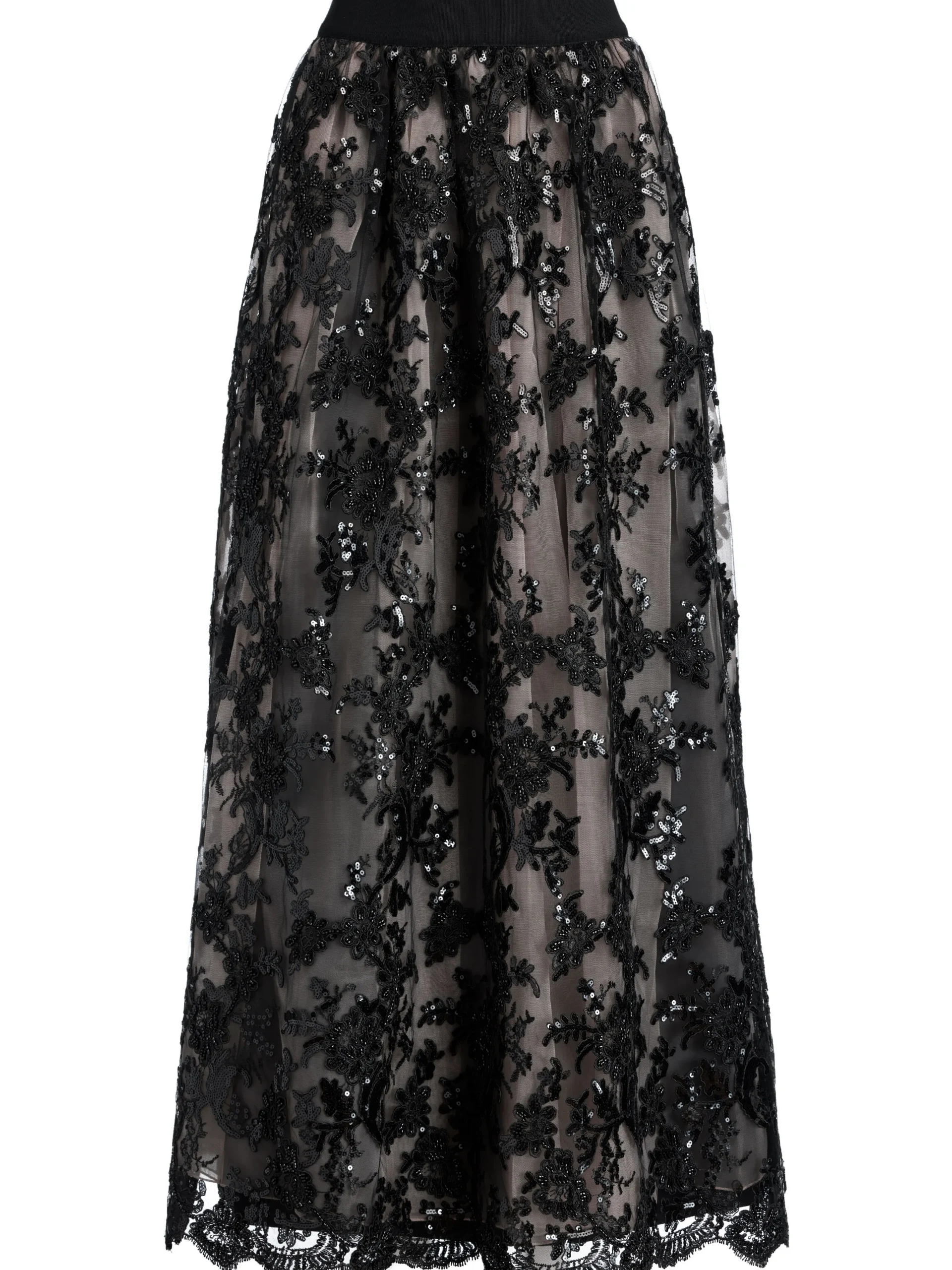 Alice and Olivia TINA EMBELLISHED GOWN SKIRT BLACK*CLOTHING