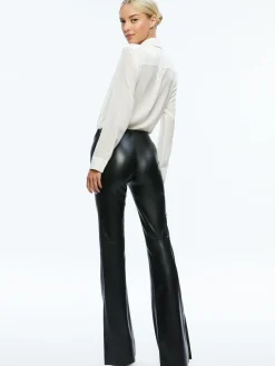 Alice and Olivia TINA VEGAN LEATHER SPLIT HEM PANT BLACK*FEATURED SHOPS | FEATURED SHOPS | FEATURED SHOPS | FEATURED SHOPS | CLOTHING