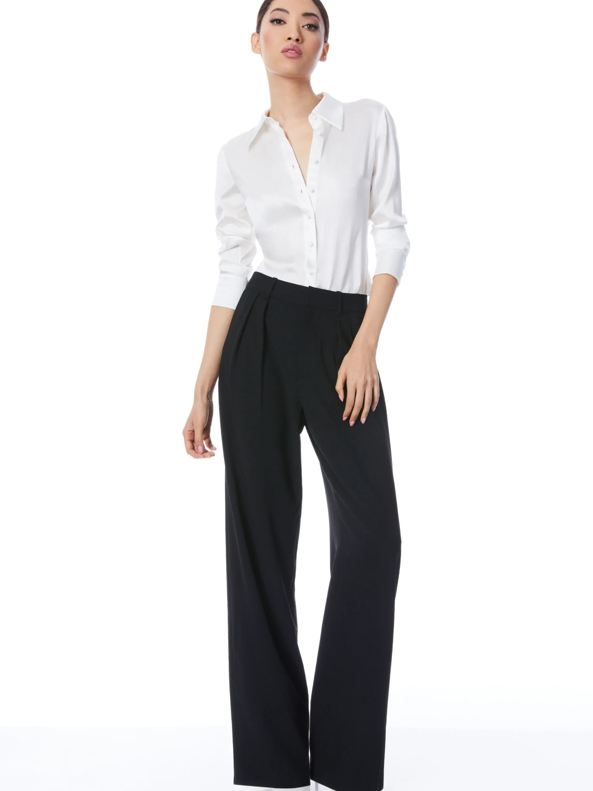 Alice and Olivia WILLA FITTED PLACKET TOP *FEATURED SHOPS | FEATURED SHOPS | CLOTHING