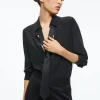 Alice and Olivia WILLA PLACKET TOP WITH TIE *CLOTHING