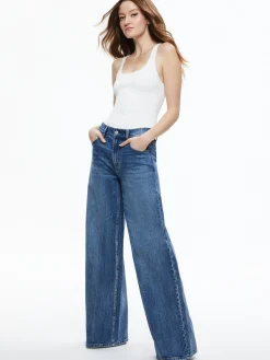 Alice and Olivia YARDLEY DENIM JACKET + TRISH MID RISE BAGGY JEAN *CLOTHING