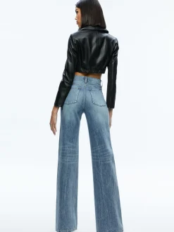 Alice and Olivia YARDLEY LEATHER CROPPED JACKET BLACK*FEATURED SHOPS | FEATURED SHOPS | CLOTHING